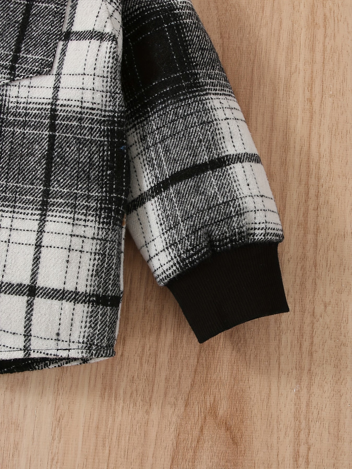 Plaid Pattern Boy's 2pcs Hooded Shirt & Sweatpants Set