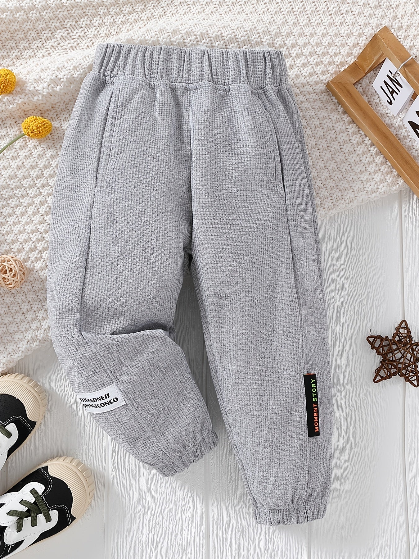 Boys Elastic Waist Sweatpants Casual Sports Jogger Cropped Pants
