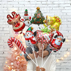 8pcs Christmas Mini Balloons Counter Decoration Aluminum Film Balloons