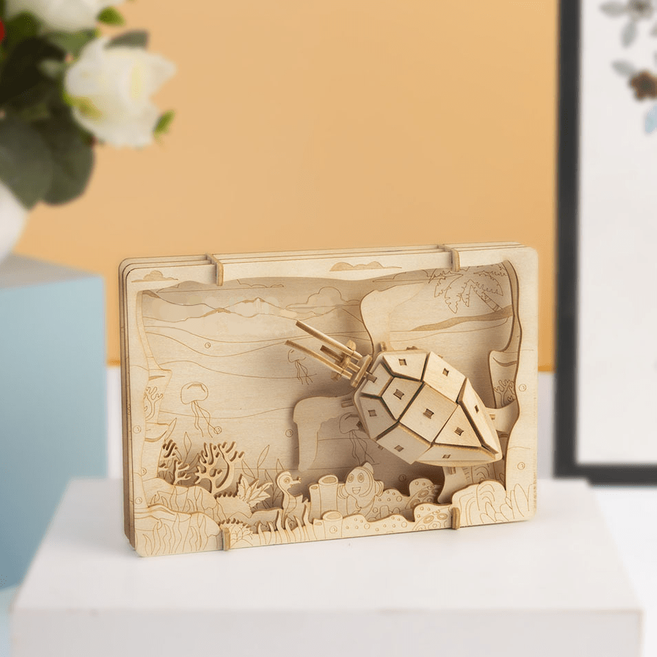 3D Children's Wooden Jigsaw Puzzle DIY Science Theater Handcraft Kit