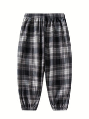 Boys Casual Plaid Long Pants for Spring & Autumn Kids Clothing