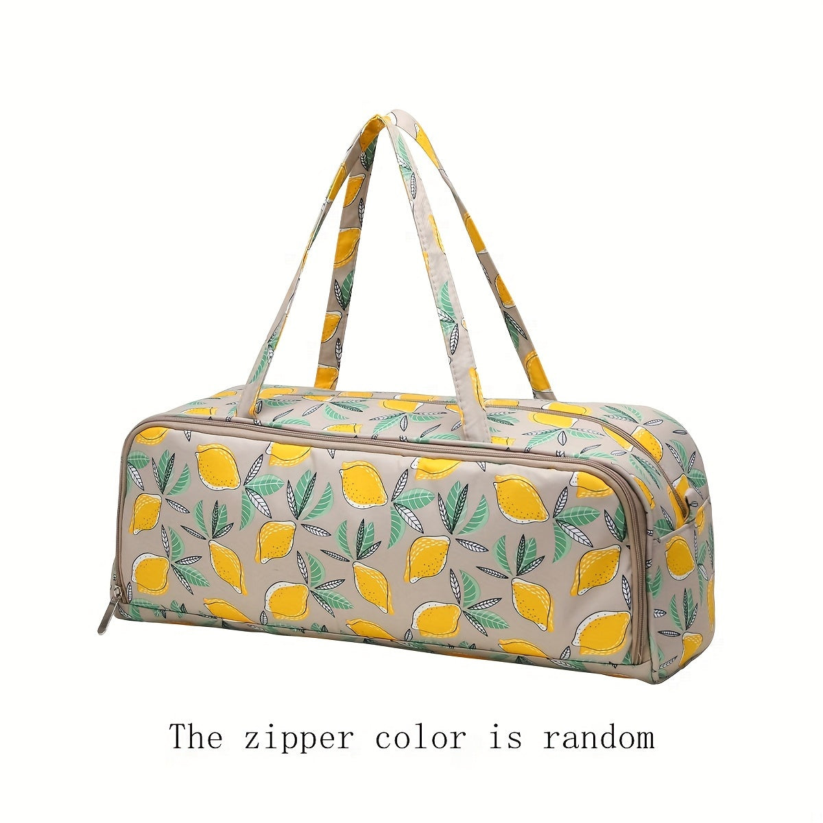 Waterproof Yarn Storage Bag Lemon Printed Knitting Crochet Large Capacity