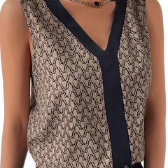 Graphic Print V Neck Tank Top for Women