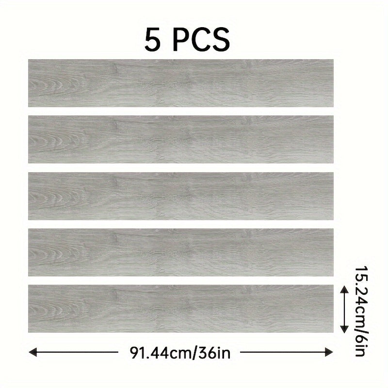5pcs Peel And Stick Wood PVC Floor Tile Self Adhesive Waterproof