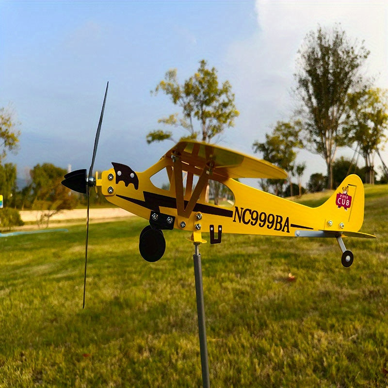 Airplane Weather Vane Metal Wind Spinner for Barn Yard Garden