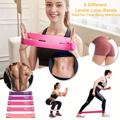 Elastic Resistance Bands for Full Body Workout Yoga Pilates Strength Training