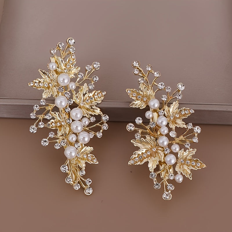 Wedding Hairclip Rhinestone Faux Pearl Barrette Hairpin Hair Accessories