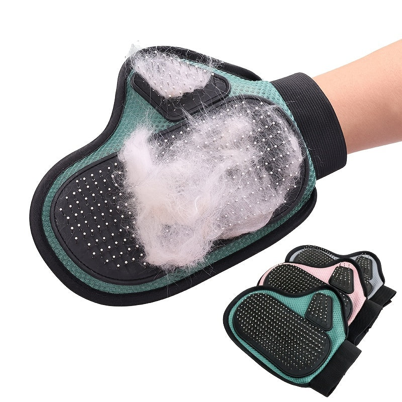 Pet Bath Grooming Glove With Tipped Pin Brush Dogs Cats Deshedding Groves