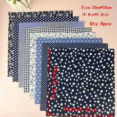 8pcs 9.8x9.8 Quilting Fabric Cotton DIY Doll Clothes Craft Sewing
