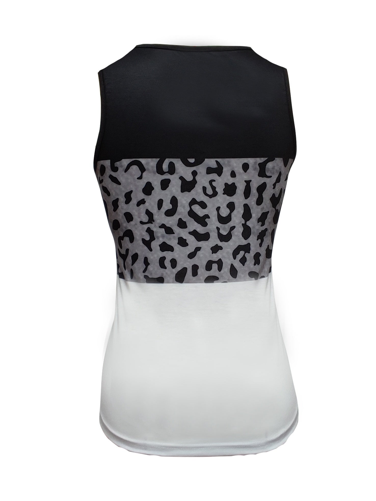 Leopard Print V-Neck Tank Top Sleeveless Summer Casual Women's Clothing