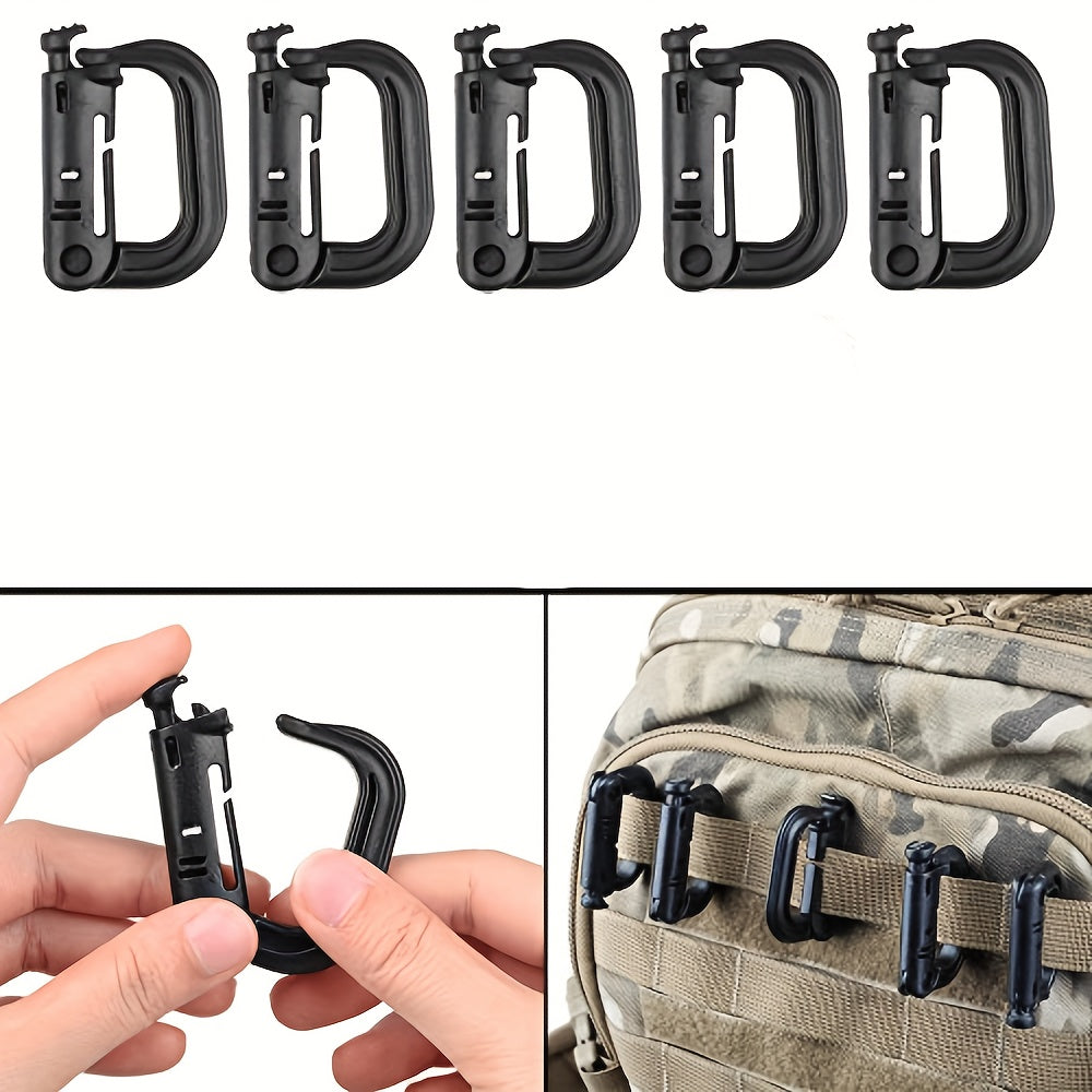 5pcs Tactical D Ring Locking Hook Snap Hook Keychain for Outdoor Camping