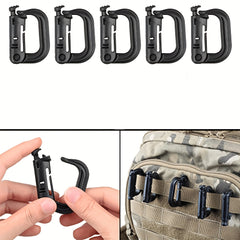 5pcs Tactical D Ring Locking Hook Snap Hook Keychain for Outdoor Camping