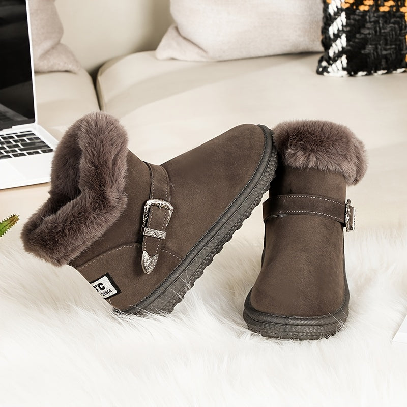 Women's Winter Snow Boots Cozy Ankle High Slip On Insulated Shoes