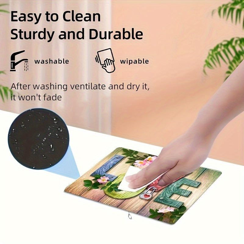 LOVE Letters Mouse Pad Washable Non Slip Rubber Base Mouse Pad