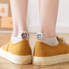 5 Pairs Soft Cow Pattern Ankle Socks Women's Stocking