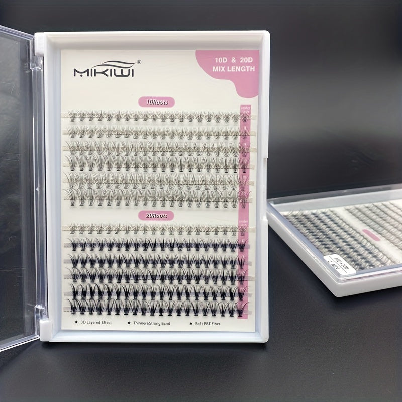 240pcs 10D 20D Cluster Lashes DIY Eyelash Extension C Curl Faux Mink 8-12mm