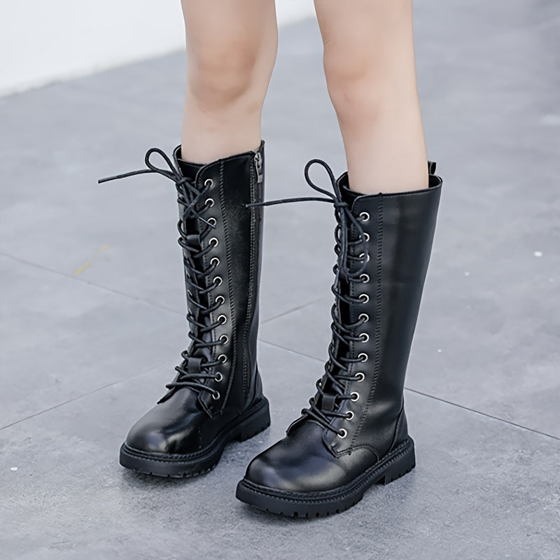 Girls Lace Up High Boots, Fall Winter Shoes