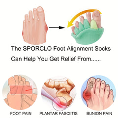 Toe Separator Socks Foot Alignment Toeless Socks