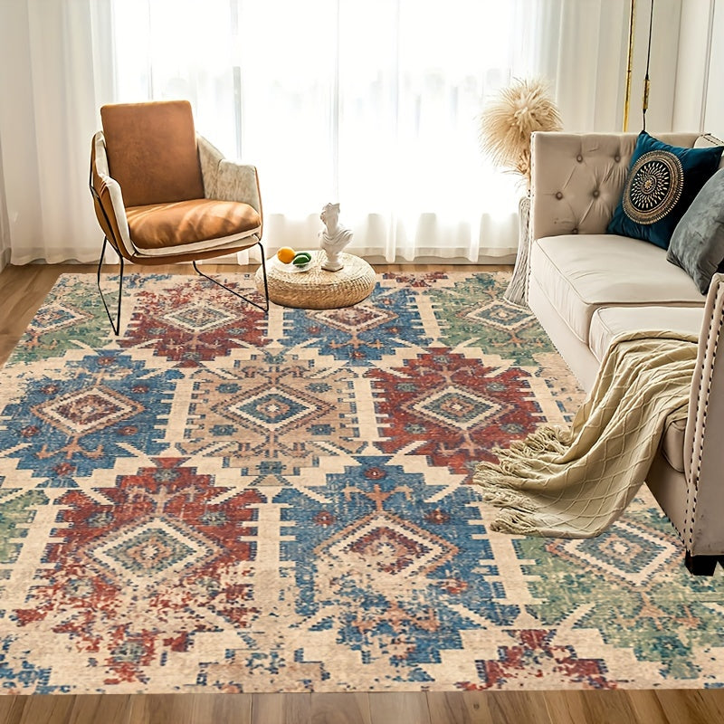 Vintage Persian Area Rug Stain Resistant Washable Rug