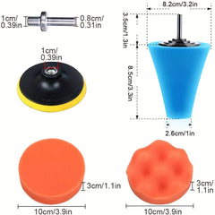 14pcs Car Buffers & Polishers Kit For Drill Foam Ball Metal Plastic Glass