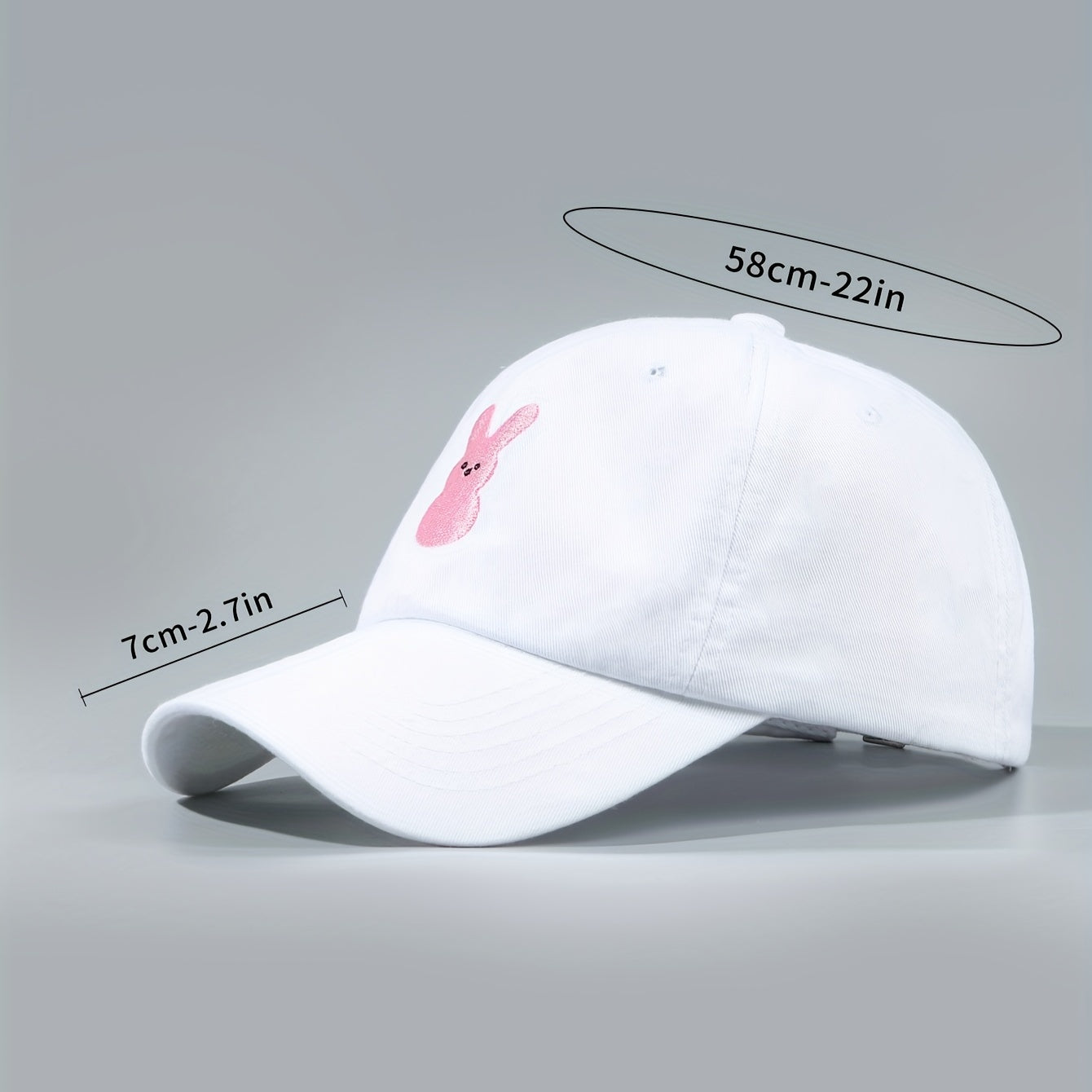 Easter Bunny Embroidered Baseball Cap Pink Rabbit Casual Sports Hat Dad Hats
