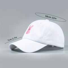 Easter Bunny Embroidered Baseball Cap Pink Rabbit Casual Sports Hat Dad Hats