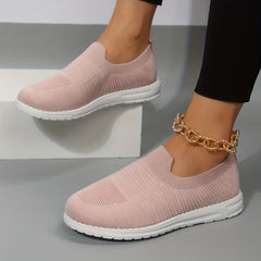 Women's Breathable Knit Sneakers Casual Slip On Outdoor Shoes