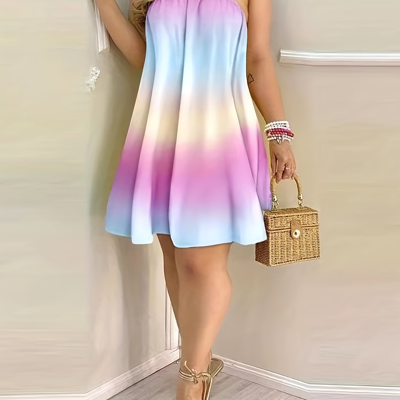Backless Halter Neck Mini Dress