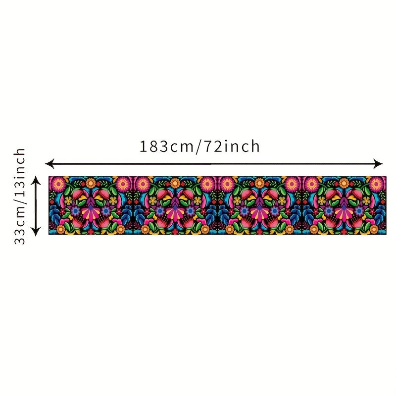 Printed Linen Polyester Table Runner 72in Hanukkah Kitchen Decor