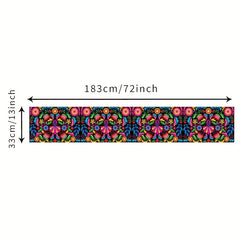 Printed Linen Polyester Table Runner 72in Hanukkah Kitchen Decor
