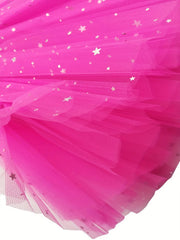 2pcs Girls Golden Stars Dancing Skirts Set for Kids Party