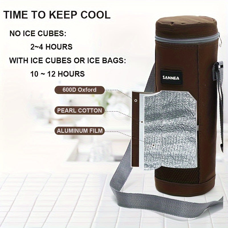 Portable Wine Cooler Bag 1.5L Round Red Aluminum Foil Insulation Bag