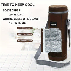 Portable Wine Cooler Bag 1.5L Round Red Aluminum Foil Insulation Bag