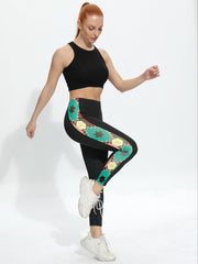 Geometric Print High Waist Tummy Control Yoga Leggings