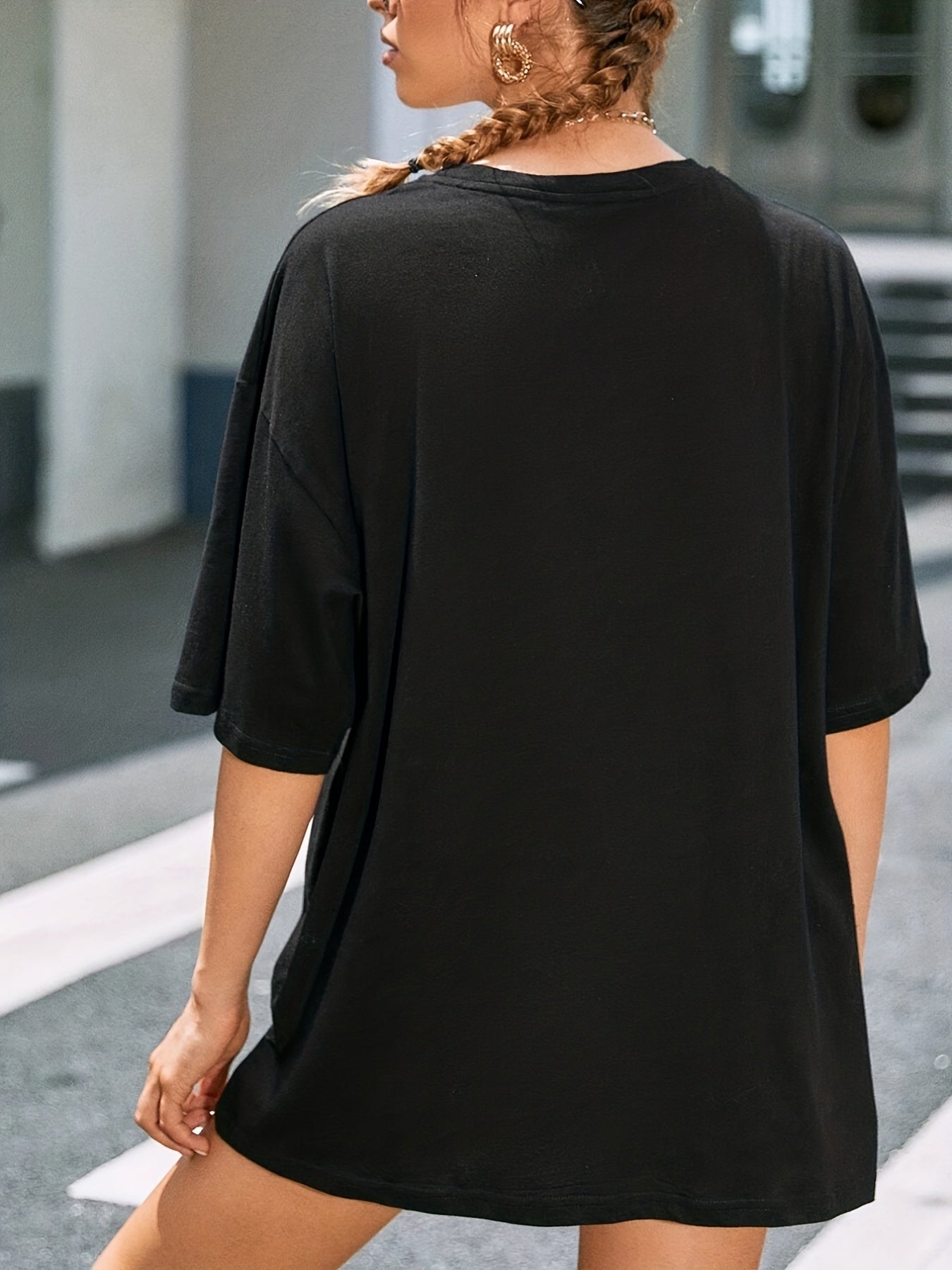 Letter Car Graphic Tee Crew Neck Casual Sports T Shirt