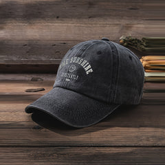 Sunshine Print Baseball Cap Vintage Washed Distressed Casual Cotton Dad Hats