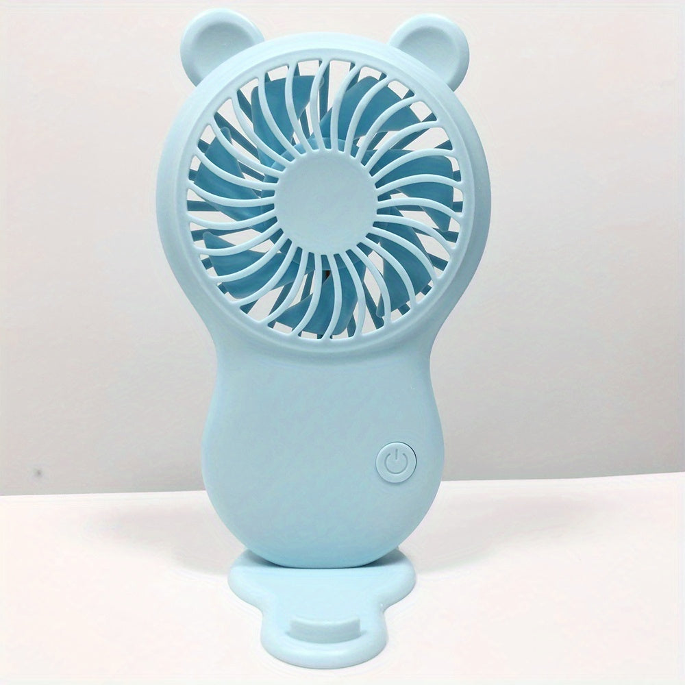 Bear Mini Small Fan Portable Pocket Handheld Fan with Mobile Phone Holder