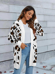 Graphic Print Knit Cardigan for Women