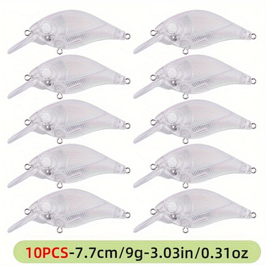 10pcs Unpainted Jerkbait Blank Minnow Lure Bionic Hard Crankbait Swimbaits