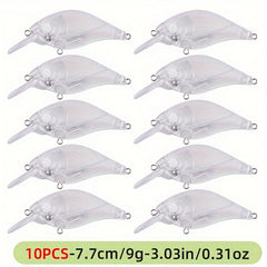 10pcs Unpainted Jerkbait Blank Minnow Lure Bionic Hard Crankbait Swimbaits
