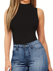 Seamless Mock Neck Tank Bodysuit Shapewear