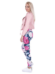 Wild Roses Print Slim Leggings Elastic Long Leggings
