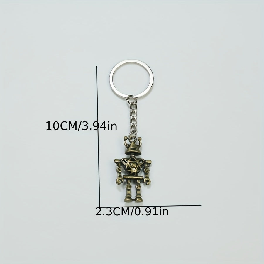 Retro 3D Hollow Robot Key Chain Bag Pendant Christmas Gift