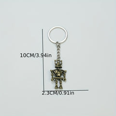 Retro 3D Hollow Robot Key Chain Bag Pendant Christmas Gift