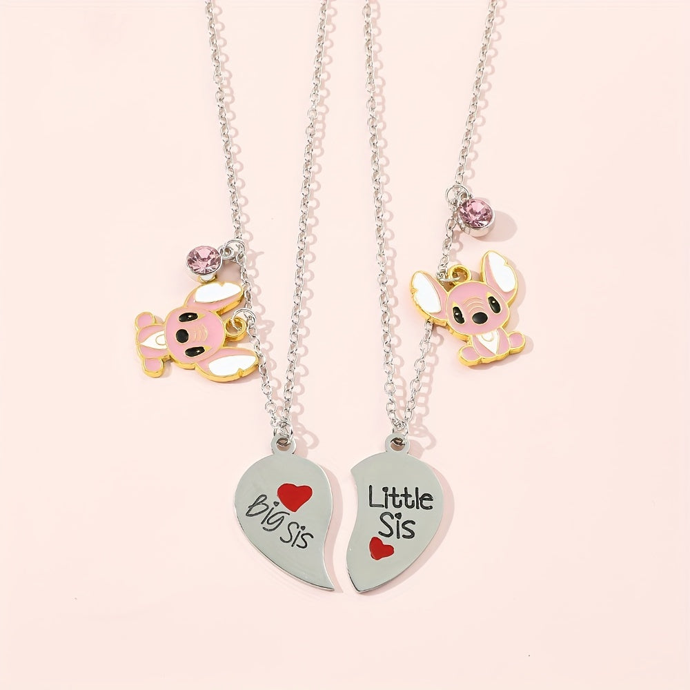 2pcs Matching Heart Necklaces Animal Pendant Birthday Christmas Jewelry