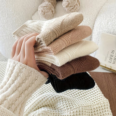 Colorblock Textured Mid Tube Socks Women's Stockings