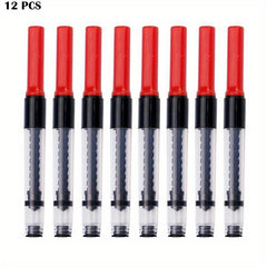 12pcs Fountain Pen Ink Cartridge Converter Refillable Plunger Universal