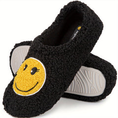 Retro Smile Face Slippers Memory Foam House Shoes