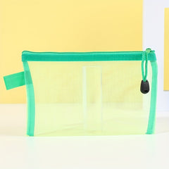 Mini Mesh Zipper Cosmetic Bags Portable File Bag Traveling Small Makeup Pouch