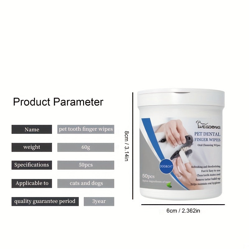 50pcs Pet Oral Health Silicone Fingertip Toothbrush for Dogs and Cats